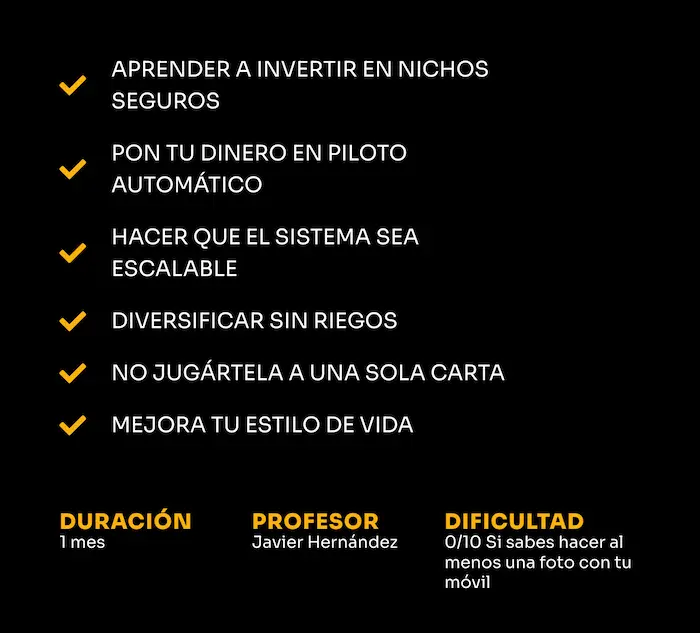 Beneficios del curso Ecosistema Financiero: invertir en nichos seguros, piloto automático, diversificación