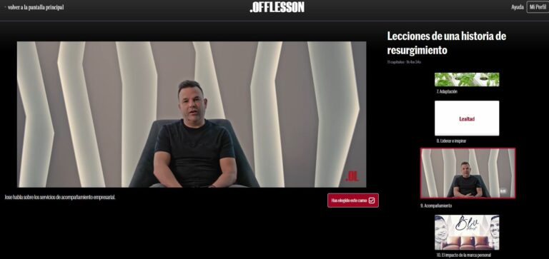 Curso de José Elías en OffLesson: Lecciones de una historia de resurgimiento