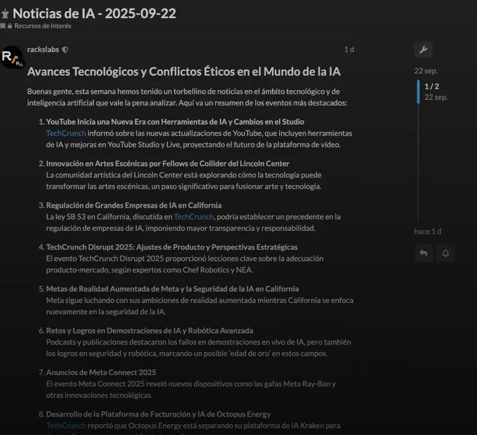 Racks Academy por dentro: boletín de novedades de IA (ejemplo)
