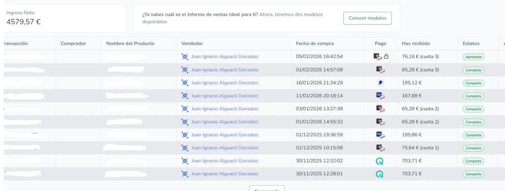 Captura real de mi primera venta del curso Partner360 registrada en Hotmart