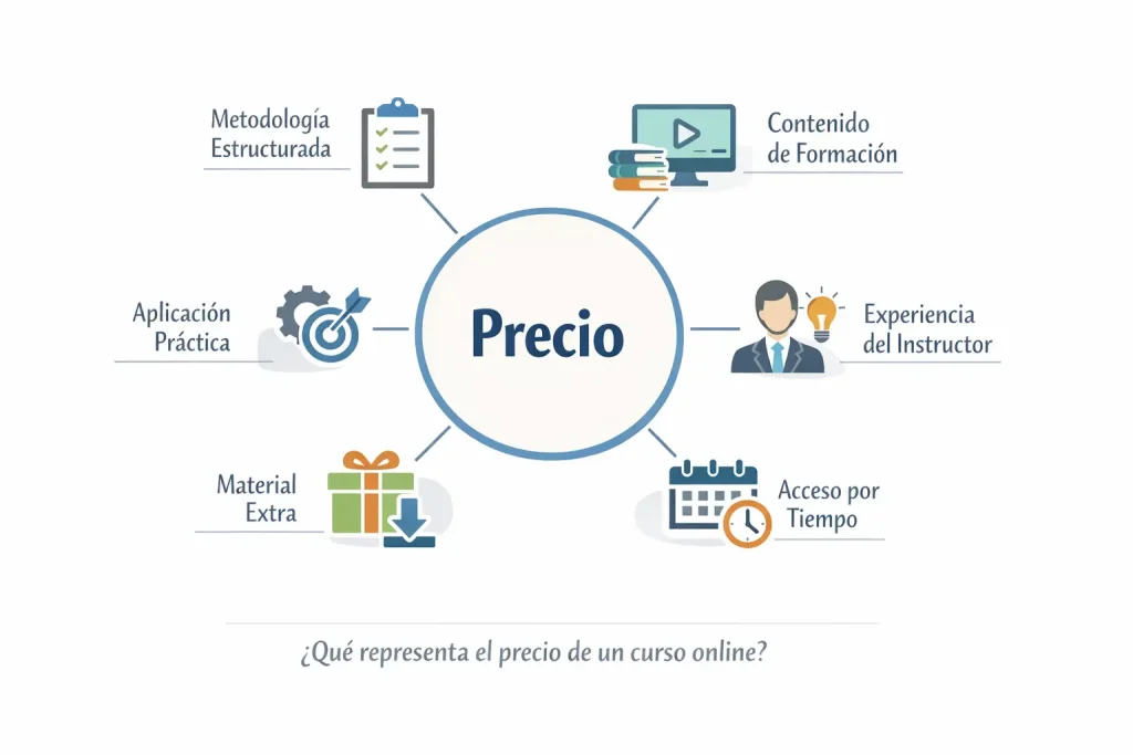 Qué factores explican el precio de un curso online como Método BRAVO